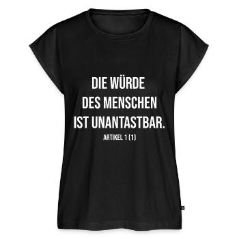 Die Würde des Menschen ist unantastbar Grundgesetz - Frauen Premium Bio Top - Schwarz - Vorne - AI Model Female 172 light (172cm)