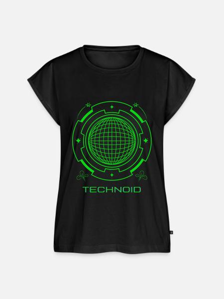 Techno ID Green Futuristic - Frauen Premium Bio Top - Schwarz