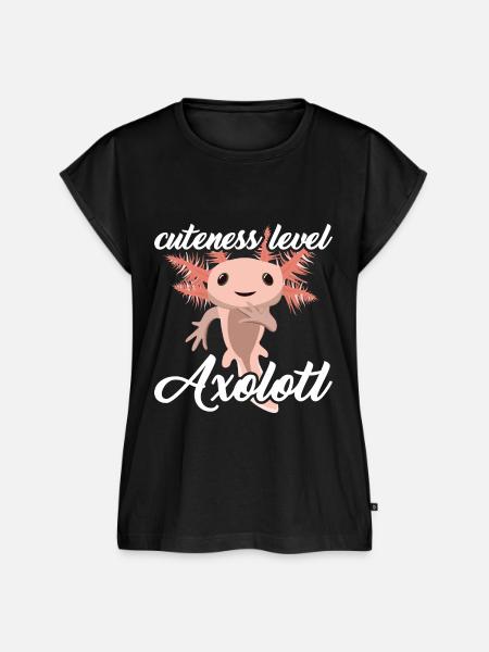 Cuteness Level Axolotl - Frauen Premium Bio Top - Schwarz