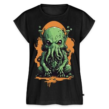 Gruselige Cthulhu's Nacht Halloween Mystik Design - Frauen Premium Bio Top - Schwarz - Vorne - AI Model Female 172 light (172cm)
