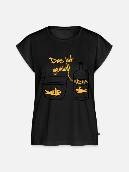 Goldfisch Wodka Design - Frauen Premium Bio Top - Schwarz