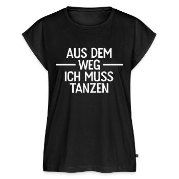 Aus dem Weg ich muss Tanzen Party Geschenkidee - Frauen Premium Bio Top - Schwarz - Vorne - AI Model Female 172 light (172cm)