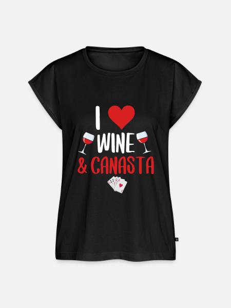 i love wine and canasta - Frauen Premium Bio Top - Schwarz