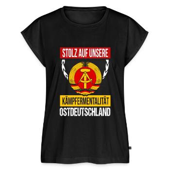 Cooles Ostdeutschland Spruch Motiv - Frauen Premium Bio Top - Schwarz - Vorne - AI Model Female 172 light (172cm)