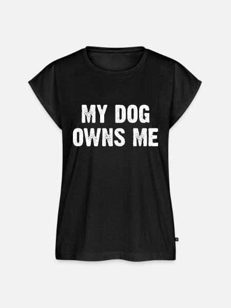 My Dog Owns Me - Frauen Premium Bio Top - Schwarz