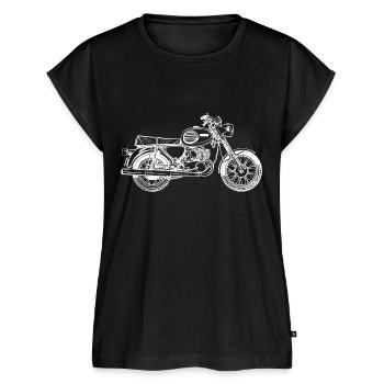 MZ TS 250/1 - Ostalgie - Frauen Premium Bio Top - Schwarz - Vorne - AI Model Female 172 light (172cm)
