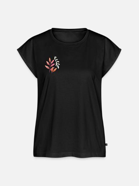 Floral - Frauen Premium Bio Top - Schwarz