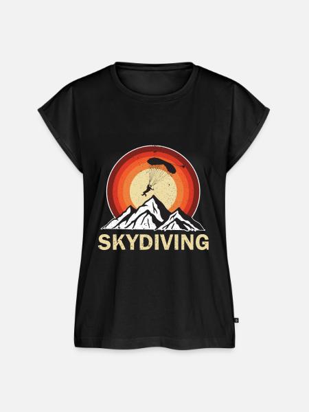 Skydiving | Retro Adventure - Frauen Premium Bio Top - Schwarz