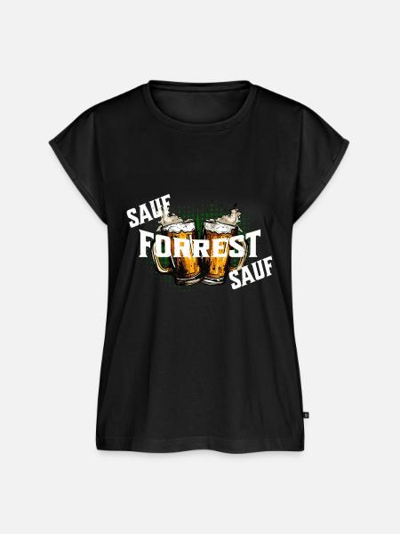 Bier sauf Forrest sauf - Frauen Premium Bio Top - Schwarz