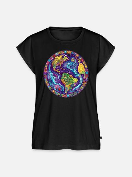 Unser Planet Erde - Frauen Premium Bio Top - Schwarz