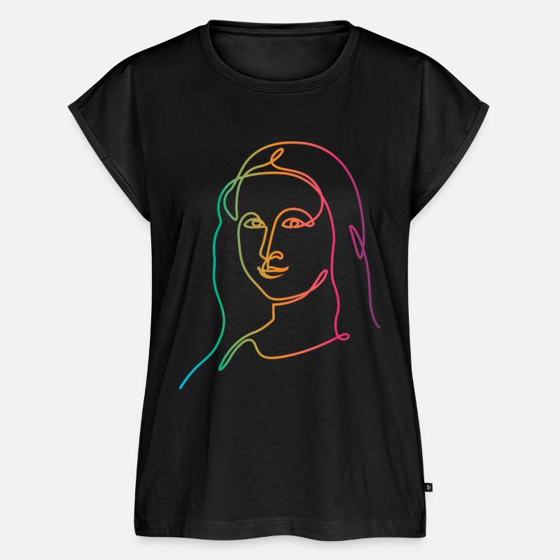 Leonardo es Mona Lisa in Farben - Frauen Premium Bio Top - Schwarz