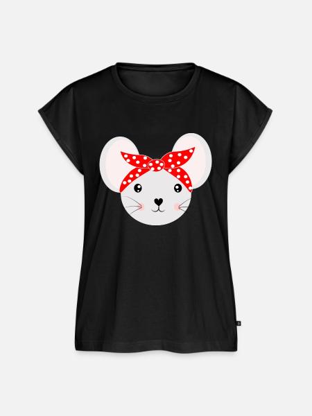 Cute Mouse - Frauen Premium Bio Top - Schwarz