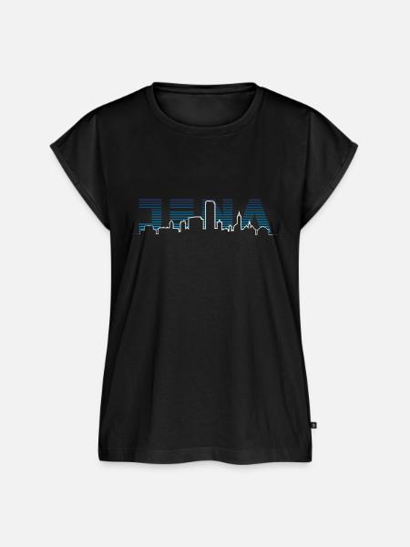 Jena Silhouette Skyline - Frauen Premium Bio Top - Schwarz