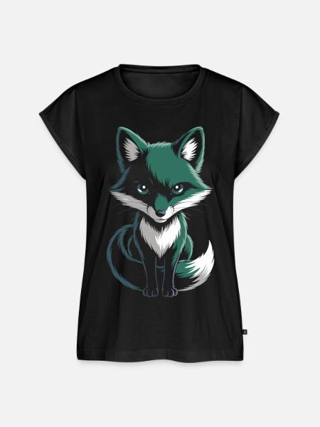 Geheimnisvoller Fuchs für Tierfans - Frauen Premium Bio Top - Schwarz