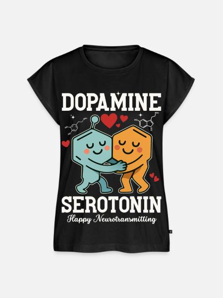 Dopamin-Serotonin-Umarmungsdesign - Frauen Premium Bio Top - Schwarz