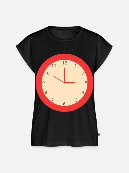 Uhr - Frauen Premium Bio Top - Schwarz