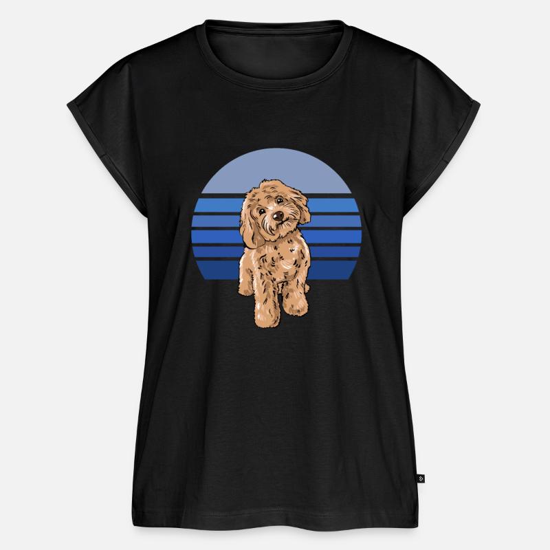 Cockapoo Blau Retro - Frauen Premium Bio Top - Schwarz