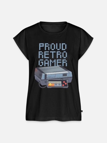 Stolzer Retro Gamer - leicht - Frauen Premium Bio Top - Schwarz
