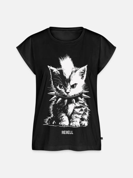 Rebell Kitten - Frauen Premium Bio Top - Schwarz