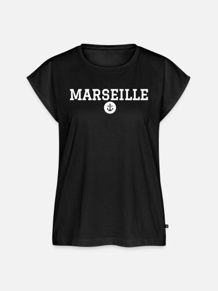 Marseille Medaillon Anker - Frauen Premium Bio Top - Schwarz
