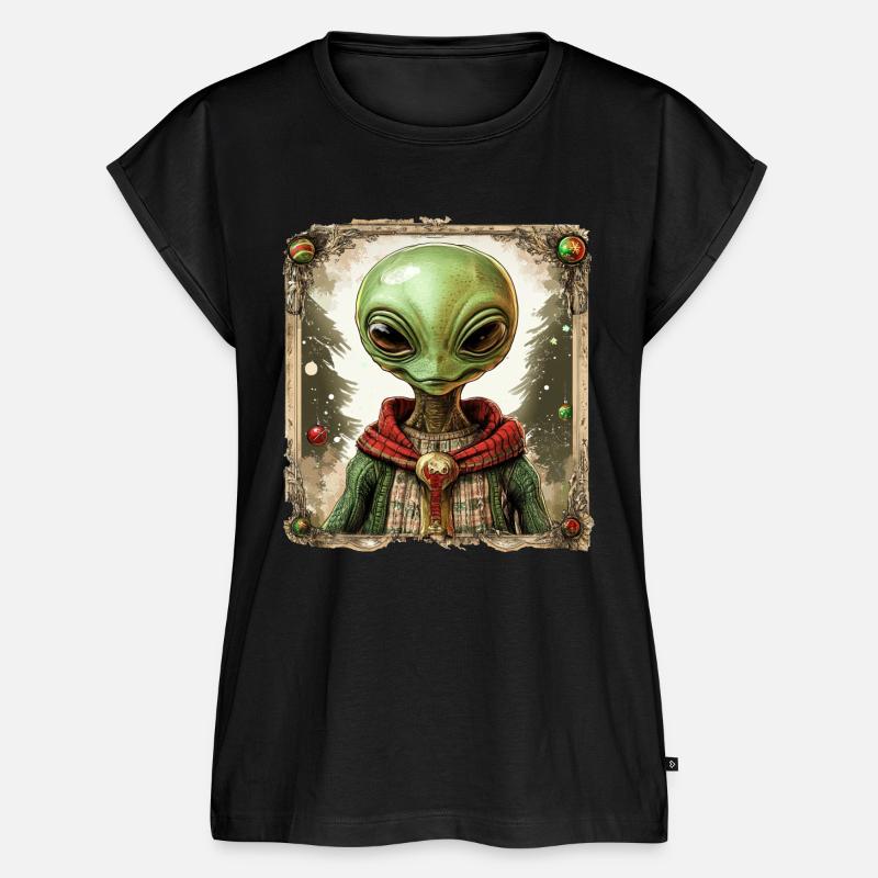 Aliens Christmas - Women’s Premium Organic Top - black