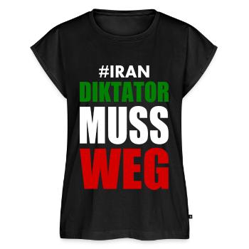 diktator muss weg iran - Frauen Premium Bio Top - Schwarz - Vorne - AI Model Female 172 light (172cm)