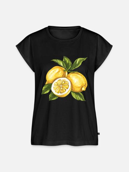 Zitronen Lemon - Frauen Premium Bio Top - Schwarz