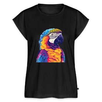 Papagei, vogel, tropisch, Sommer, geschenk - Frauen Premium Bio Top - Schwarz - Vorne - AI Model Female 172 light (172cm)