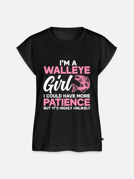 Walleye Fishing - Frauen Premium Bio Top - Schwarz