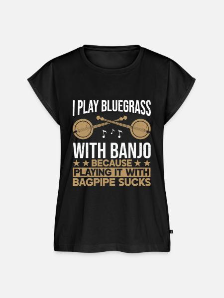 Bluegrass Banjo - Frauen Premium Bio Top - Schwarz