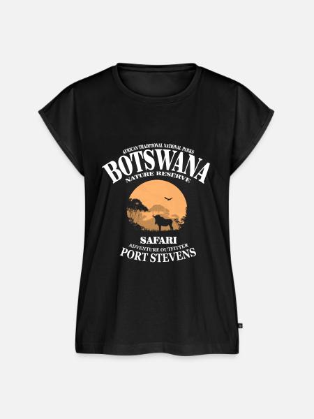 Botswana - Gnu - Frauen Premium Bio Top - Schwarz