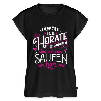 Braut Junggesellin Junggesellinenabschied JGA Ja - Frauen Premium Bio Top - Schwarz - Vorne - AI Model Female 172 light (172cm)