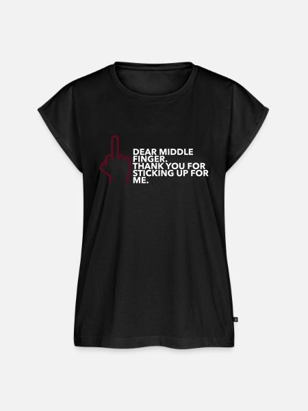Mittelfinger - Frauen Premium Bio Top - Schwarz