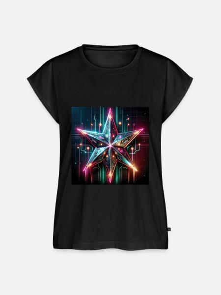 Cyberpunk Weihnachtsstern - Frauen Premium Bio Top - Schwarz