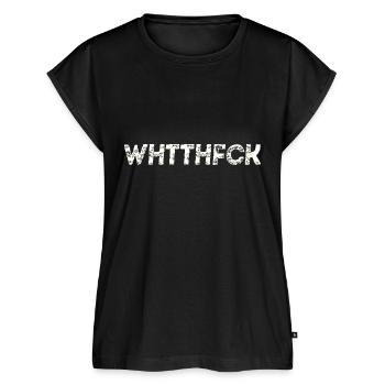 WHTTHFCK What the fuck gift idea funny cool - Women’s Premium Organic Top - black - Front - AI Model Female 172 light (172cm)