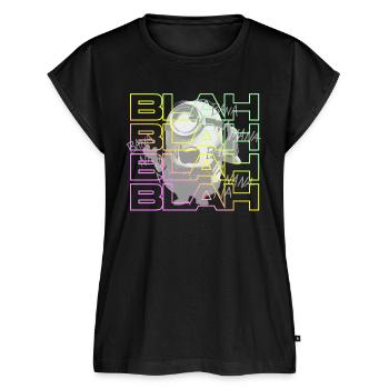 Minions Stuart Blah Blah Blah - Frauen Premium Bio Top - Schwarz - Vorne - AI Model Female 172 light (172cm)