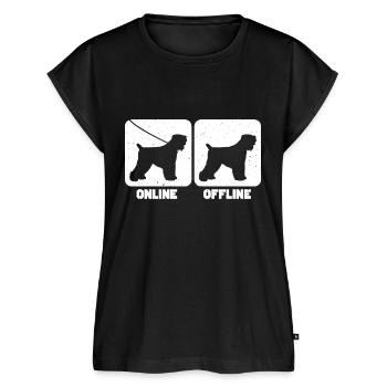 Black Russian Terrier - Frauen Premium Bio Top - Schwarz - Vorne - AI Model Female 172 light (172cm)