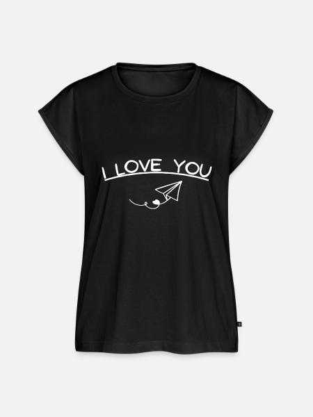 i love you - Frauen Premium Bio Top - Schwarz