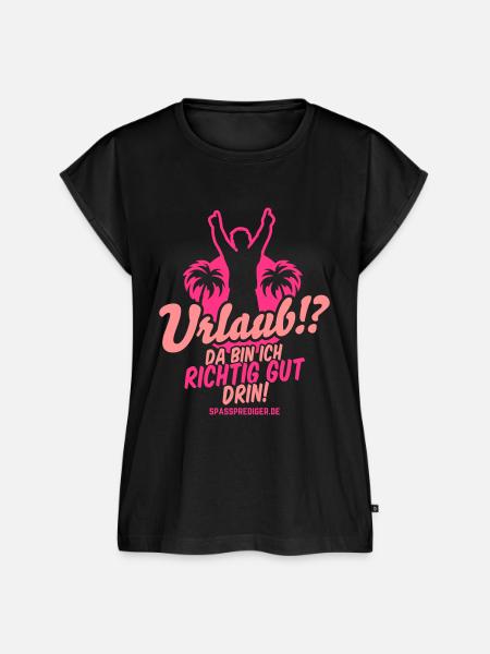 Urlaub - Frauen Premium Bio Top - Schwarz