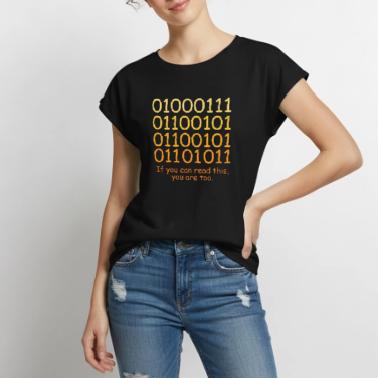 Funny Code Binary Code Design per Nerds Geeks Top ecologico premium da donna