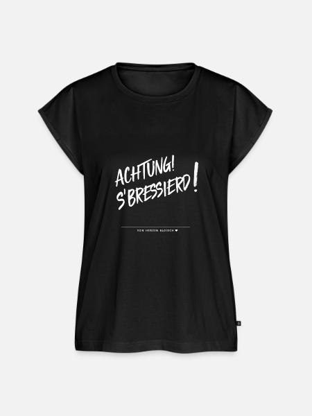 Badisch - Achtung, s'bressierd! - Frauen Premium Bio Top - Schwarz
