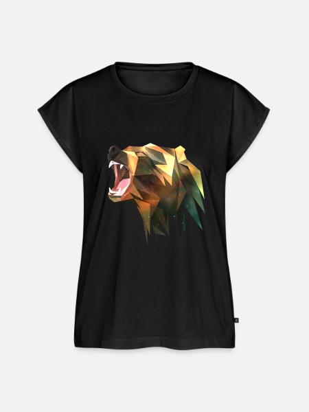 Bär Origami - Frauen Premium Bio Top - Schwarz