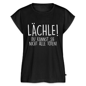lächle du kannst sie nicht alle töten - Frauen Premium Bio Top - Schwarz - Vorne - AI Model Female 172 light (172cm)