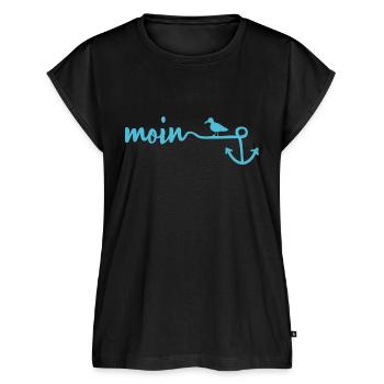 ANKER MIT MÖVE Norddeutschland - Moin - Frauen Premium Bio Top - Schwarz - Vorne - AI Model Female 172 light (172cm)