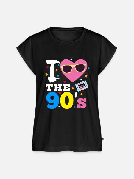 I Love the 90‘s - Frauen Premium Bio Top - Schwarz