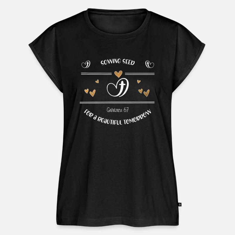 Christian Design Sowing for a beautiful tomorrow - Women’s Premium Organic Top - black