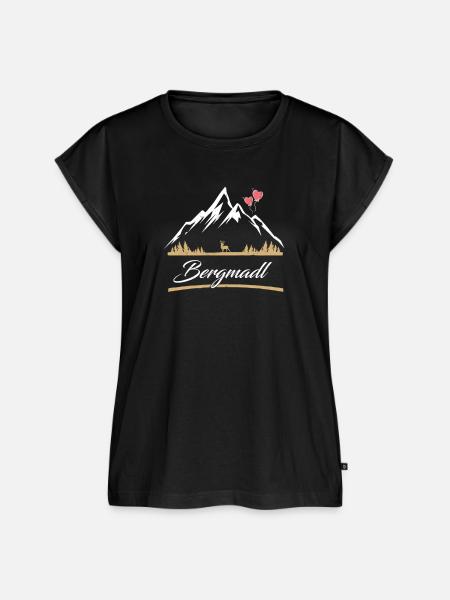 Bergmadl Bergmädchen Wandern Bergsteigen - Frauen Premium Bio Top - Schwarz