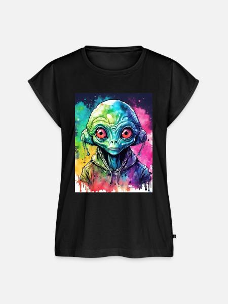 Alien Design - Frauen Premium Bio Top - Schwarz