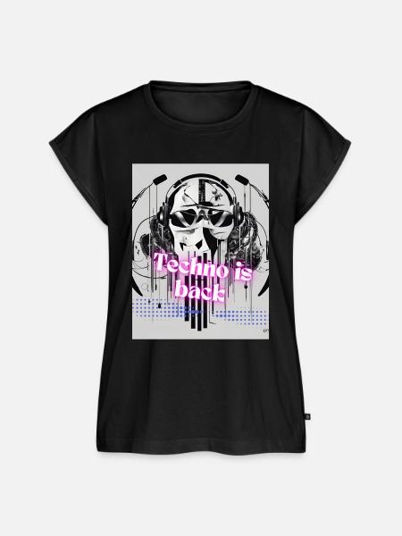 Techno is back - Frauen Premium Bio Top - Schwarz