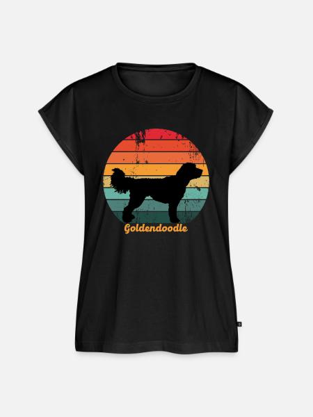 Retro Goldendoodle - Frauen Premium Bio Top - Schwarz